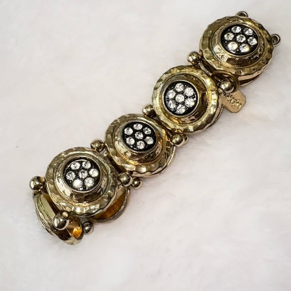 Natasha Gold and rhinestone stretch Bracelet - Picture 3 of 4